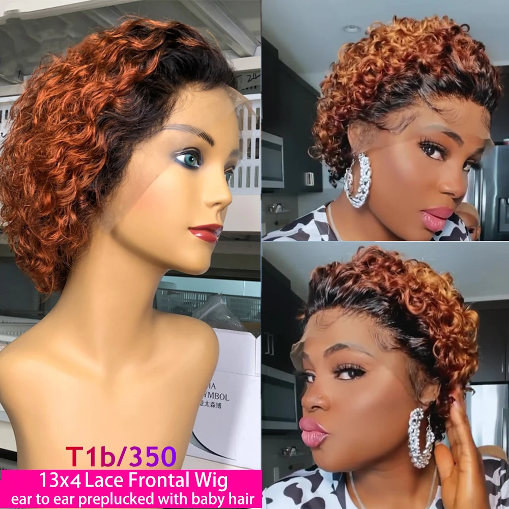 Perruque Courte Pixie Cut Lace004 - 100% Cheveux Humains Vierges - Boucles - Neuf Avec étiquettes