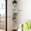 Seven-tier white shelving unit