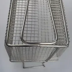 Perforated Strainer Kitchen Accessories Rectangle Fry Chicken Basket Restaurant Stainless Steel KFC French Fries Fryer Basket