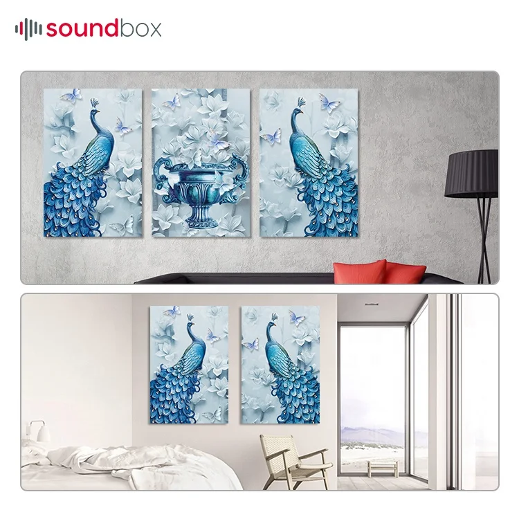 HD Printing Acoustic Fabric Wall Painting Panel for Office Sound Absorption