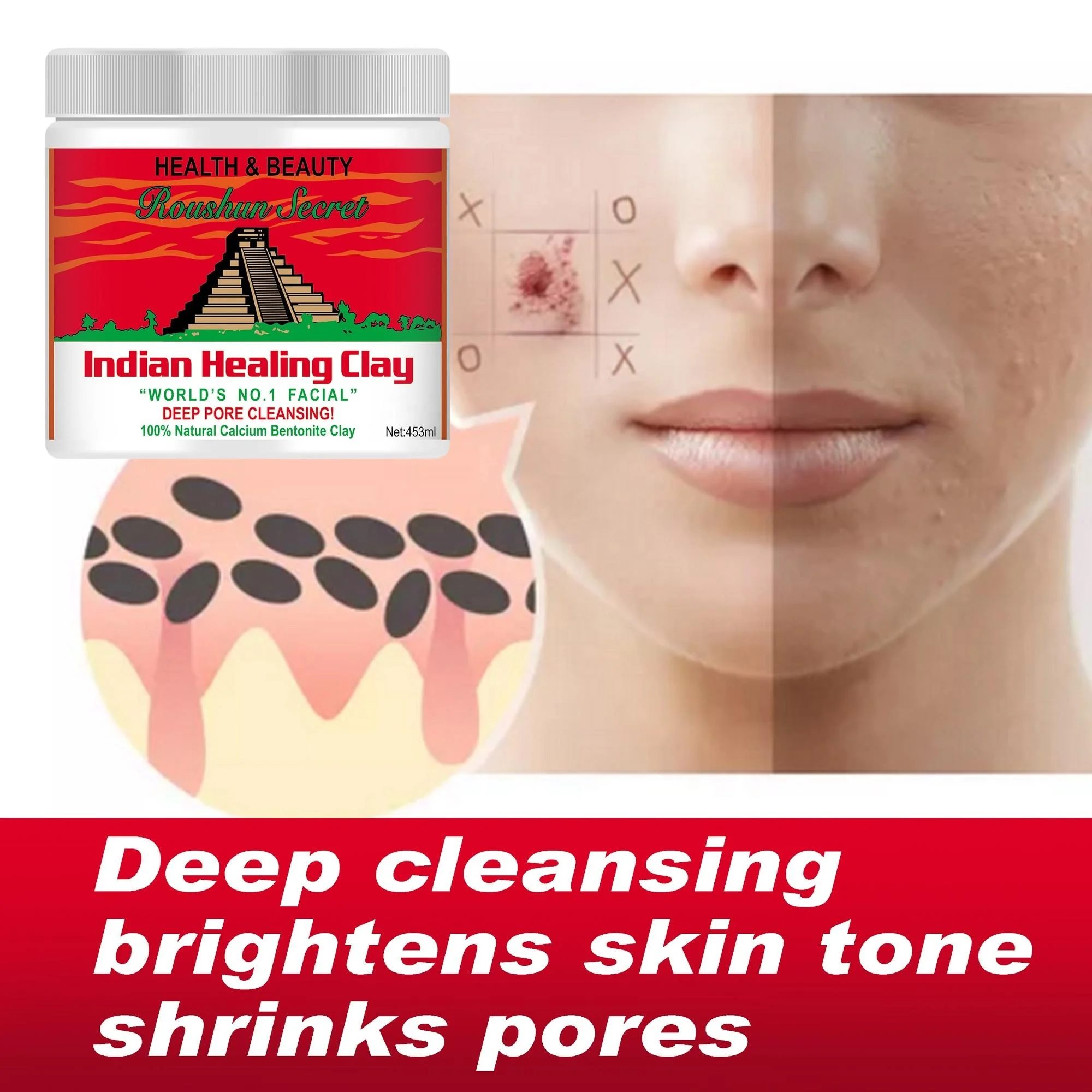 High Quality improve skin Repairing Brighten Indian Healing Clay Mask