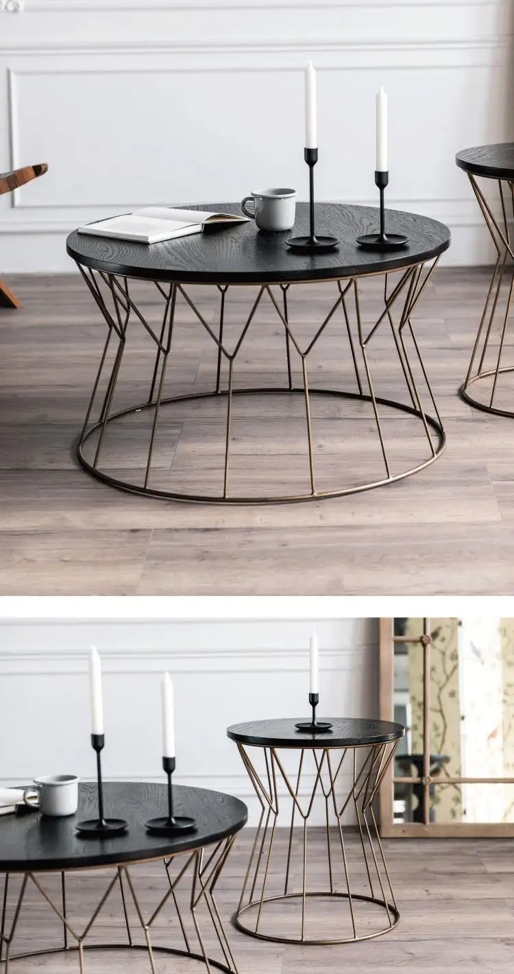 2021 solid wood table round living room table coffee table