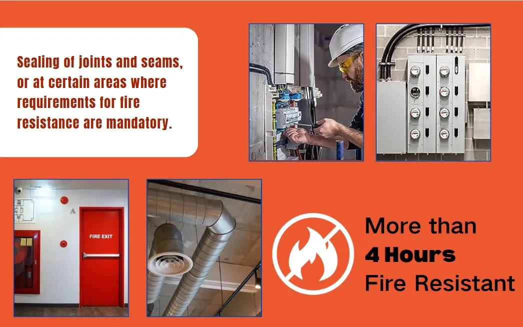 High Temp Weather Resistant Flame Retardant Fire Proof Silicone Sealant