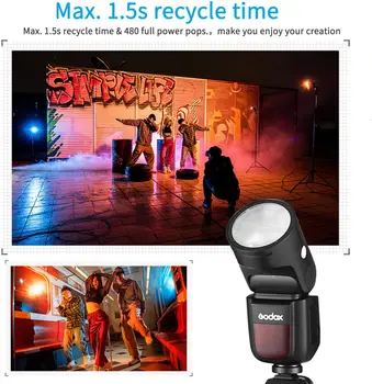 Godox-V1-C Round Head Camera Flash Speedlite  Wireless Flash for Canon 6D 7D 50D 60D 550D 650D 1000D 1DX 580EX II 5D Mark II III detail image