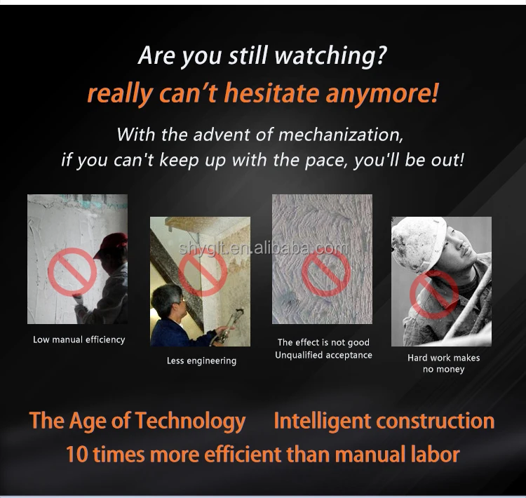 Yg5c Color Wall Roof Ceiling Plastering Machine With Air Compressor