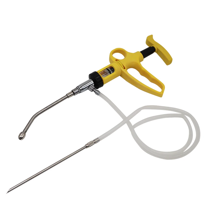 Plastic 5ml Adjustable Veterinary Drencher Feeding Injection Gun Automatic Continuous Syringe Animal Injector Drenching Gun
