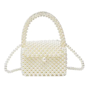 Summer New Arrival Elegant Handmade Pearl Bead Clutch Bag Beaded Clutch Bag Purse Handbag
