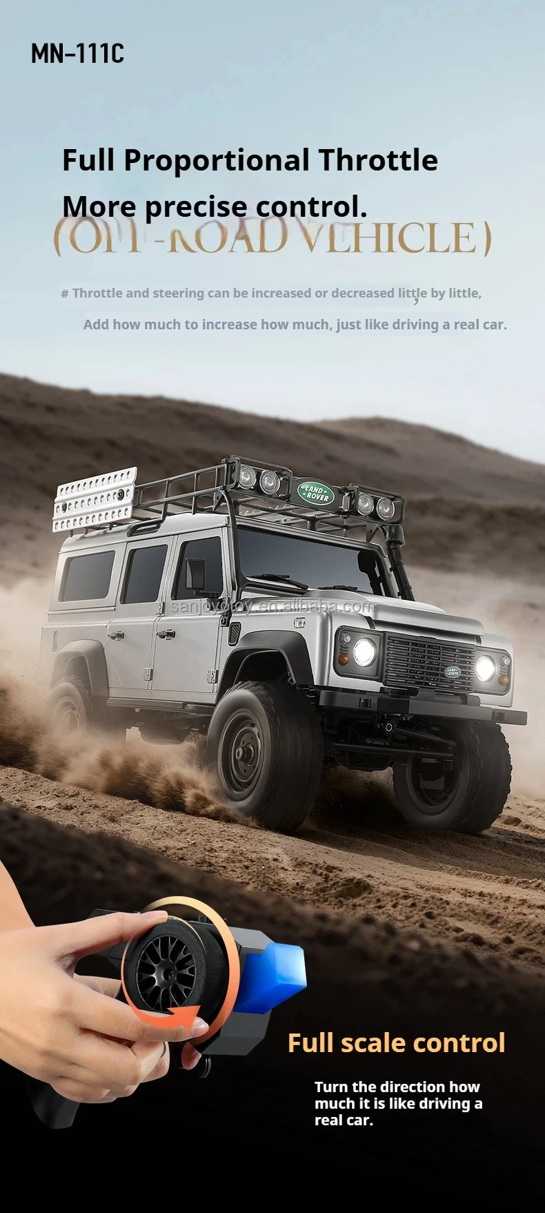 MN111C Rc Car 1:18 4WD Land Rover Defender Full Scale Off-Road Vehicle Mn Model High Speed Simulation Climbing Toys Boys Gifts