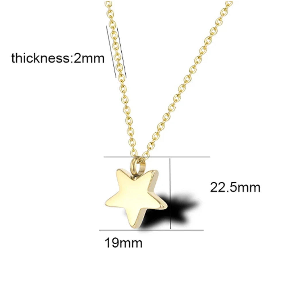 Simple Star Shape Urn Necklace Stainless Steel  Pendant Cremation Jewelry for Ashes Memorial Keepsake Gifts for Women Men