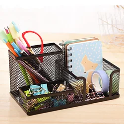 Большой Вместительный квадратный держатель для карандашей рабочего стола многофункциональный металлический сетчатый ручек с ящиком Настольный