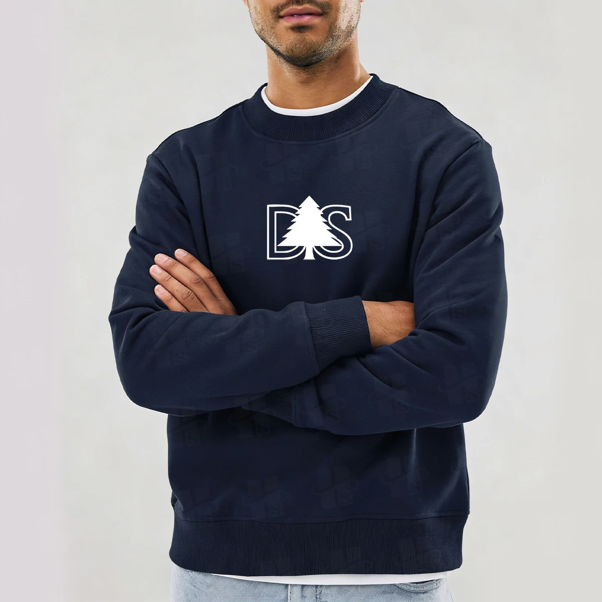 French Terry Luxury Manufacturer Cotton Oversized Embroidered Mens Sweatshirts Heavyweight Crewneck Sweatshirt