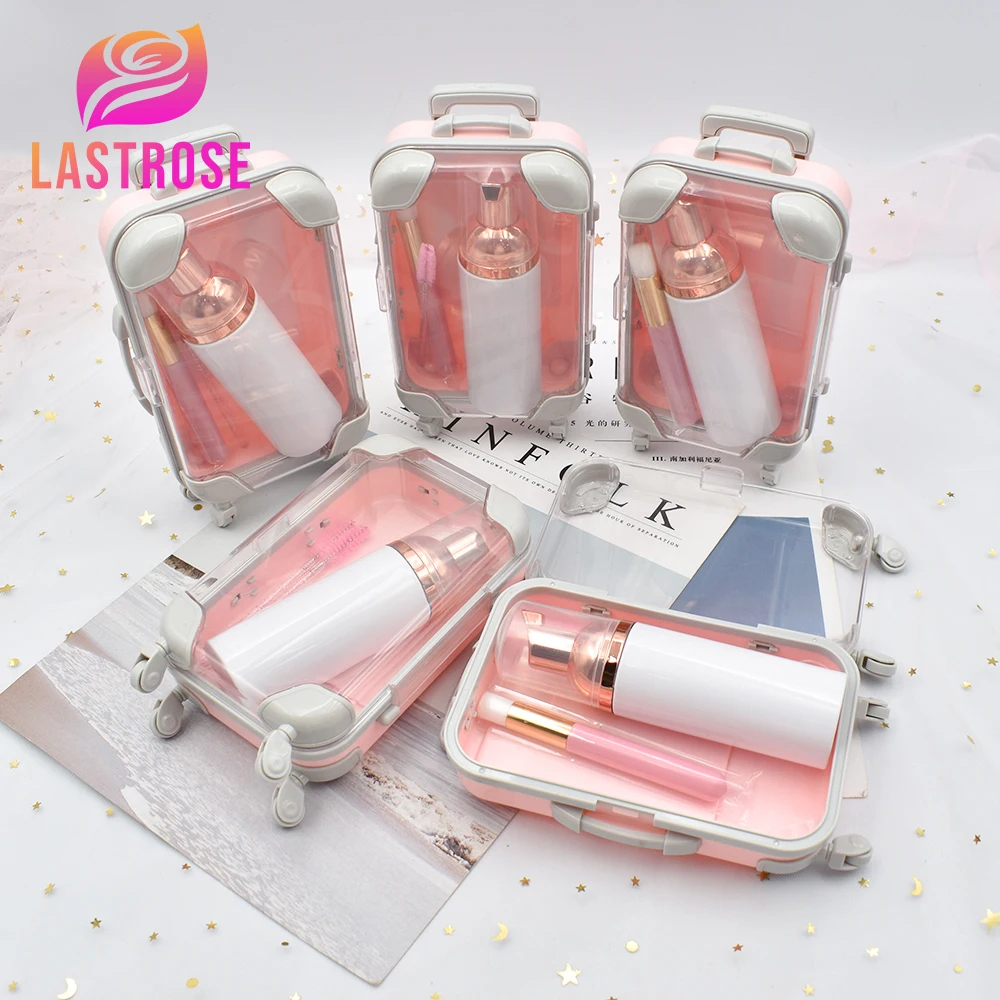 Luxury Mini Suitcase Luggage Eyelash Packaging Box Plastic Mini