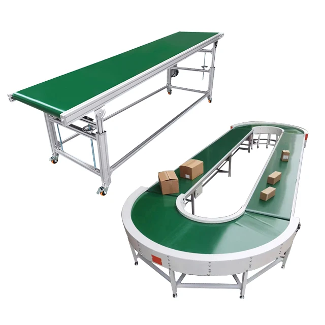 Height Adjustable small assembly line conveyor belt PVC belt linear ...