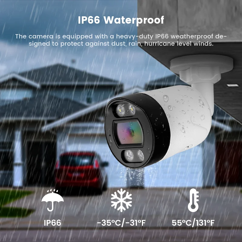 Ip66 Waterproof H.265 5mp Hd Poe Security Cctv Camera Ai Human ...