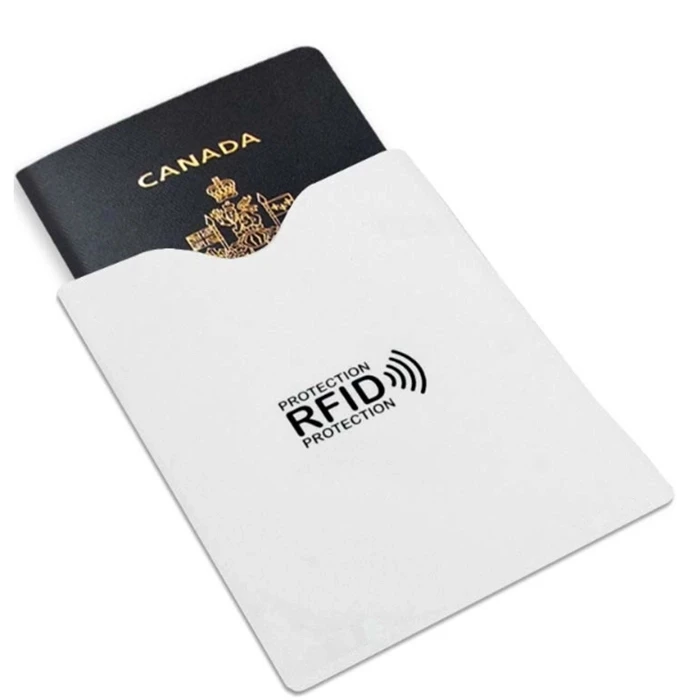 Hot Selling Custom Paper+Aluminum Waterproof RFID Blocking OEM 3-inch  Fashion Card Holder with Passport Sleeve for Credit Cards