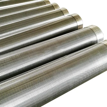 Stainless Steel Continuous Slot Wire Wrapped Well Screens Pipe Square Hole Metal Mesh