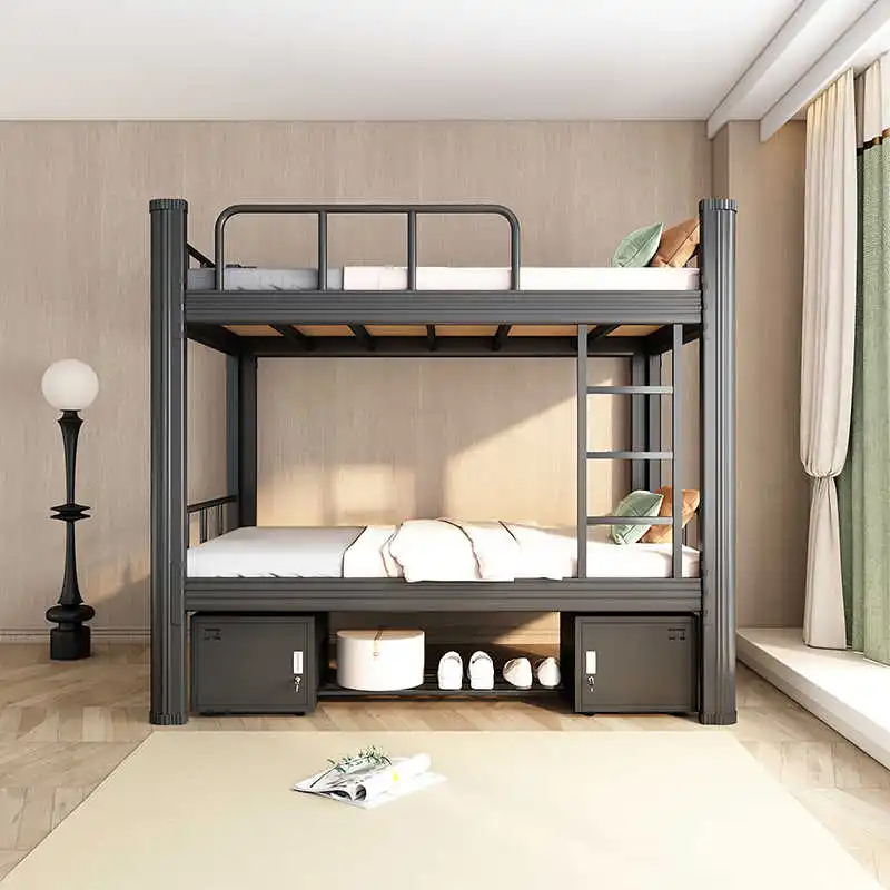 Twin Over Twin Metal Bunk Bed with Reinforced Frame for Adults