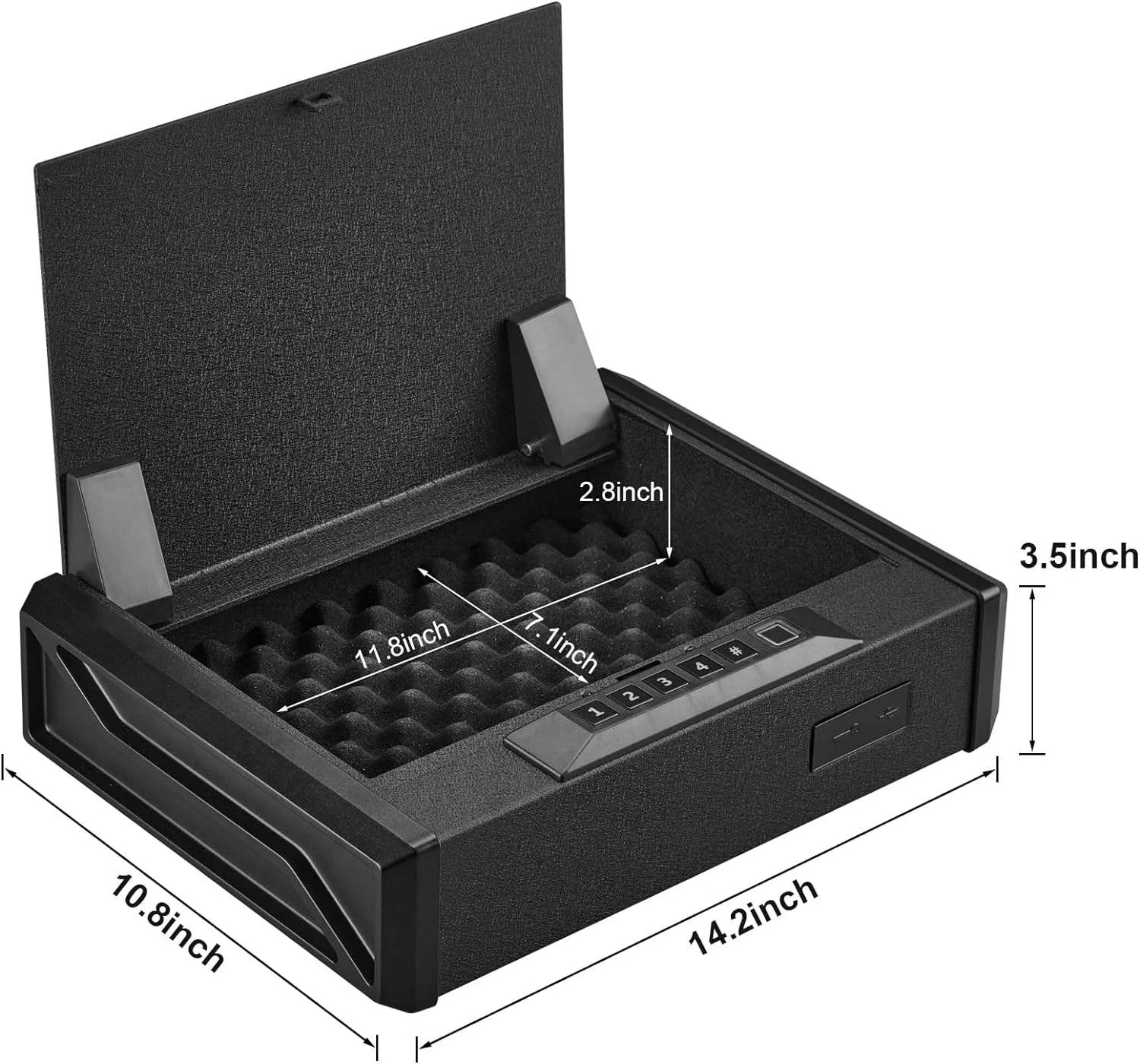 Hidden Portable Hand Gun  Safe Fingerprint Biometric Gun Safe T2 Safety Device Gun Safe Box