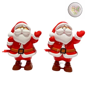 Good quality plastic wind up toys Christmas santa cartoon series candy toy for kids playing