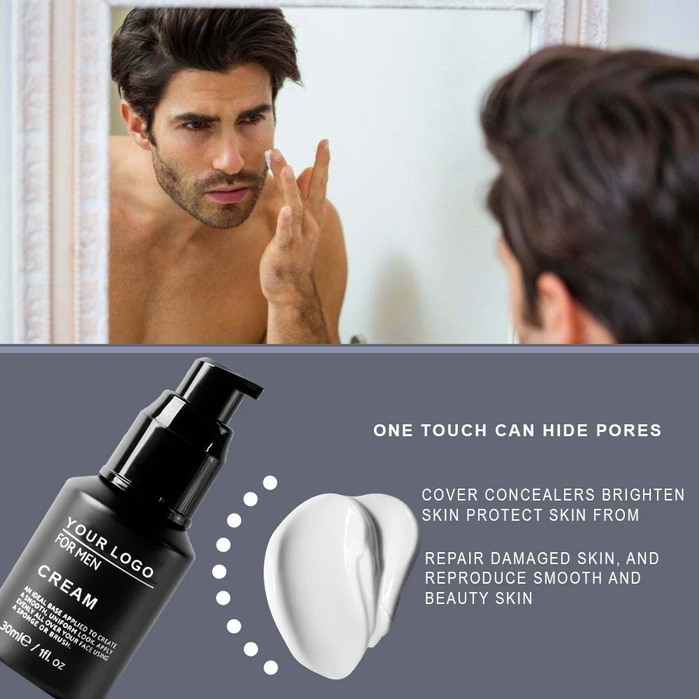 Guy Applying Face Cream Men Daily Beauty Care Nourishing Whitening Moisturizer For Hydrating