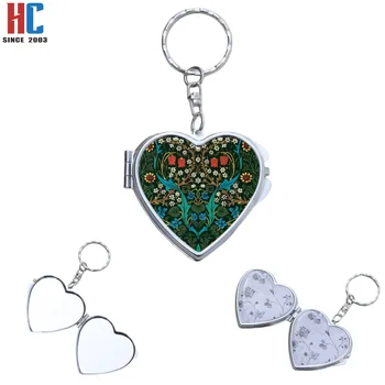 20 years factory Custom Your Logo Design Heart Shaped Mirror Keychains