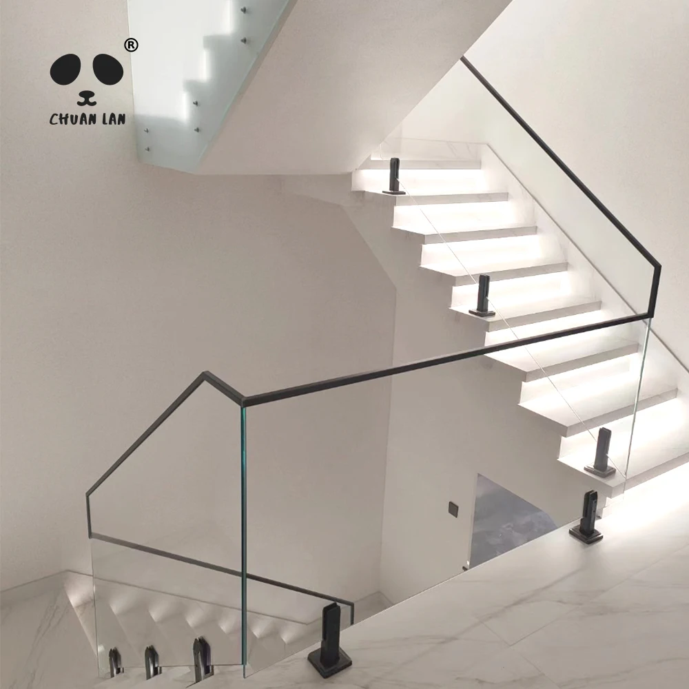 Chuanlan Factory Price Simple Modern Glass Balustrade with Spigot Design Handrails for Swimming Pool Railing for Villas