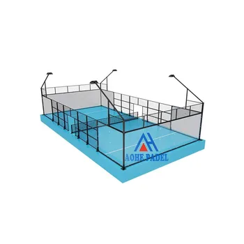 outdoor indoor China tennis court  panoramic  Paddle Tennis Court Corner Post Light Pole Style Padel Tennis Court