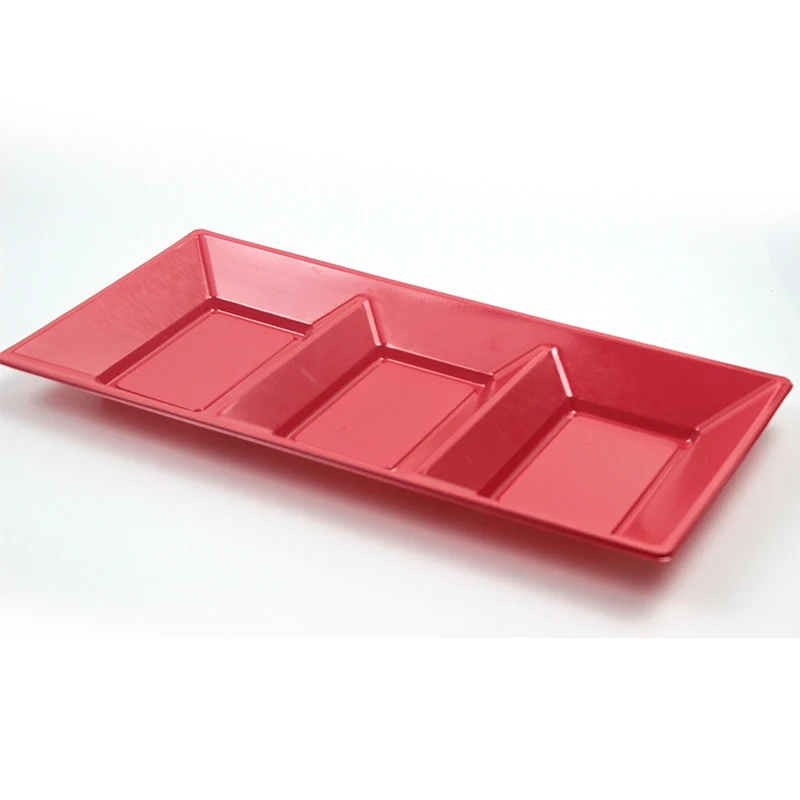 Colorful Rectangle Plate Elegant Gold Disposable Plastic Ps Wedding