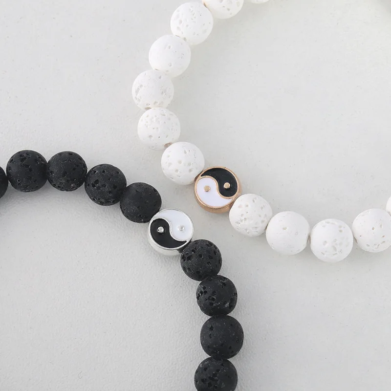 Wholesale Beaded Couple Bracelet Frosted Stone Turquoise Magnet Bracelet Natural Stone Men and Women Lover Bracelets
