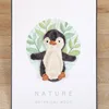 Pinguino di peluche da 35 cm con guscio in pelle
