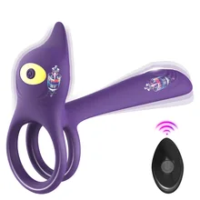 Vibrating 3 in 1 Penis Ring Vibrator with10 Vibrations Silicone Pines Toy Penis Panis Ring For Men