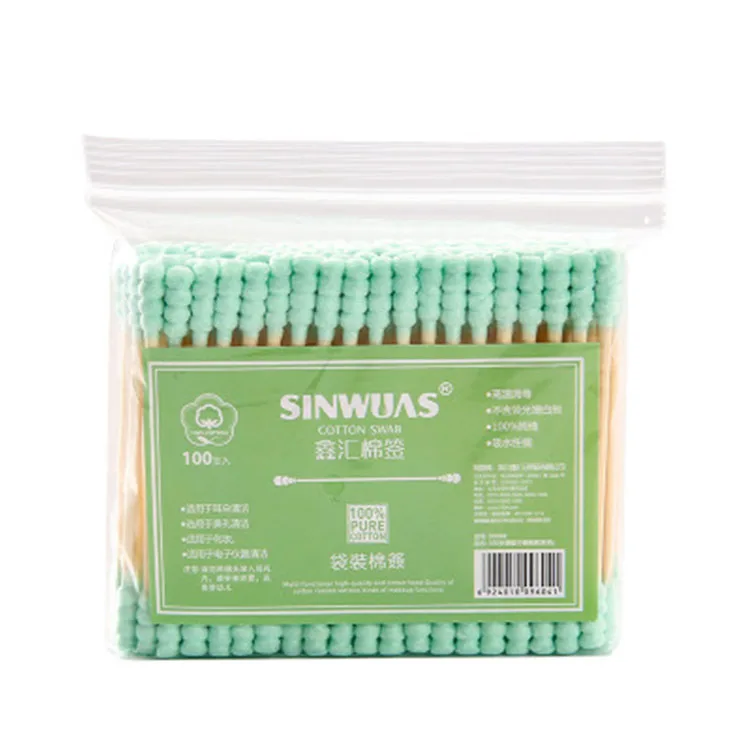 Bamboo Cotton Swab Cotton Swab Disposable Doublehead Eco Friendly