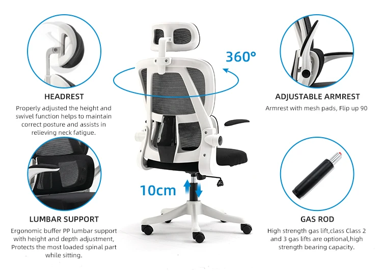 Mesh Fabric Revolving Adjustable Ergonomic Office Mesh Chair With