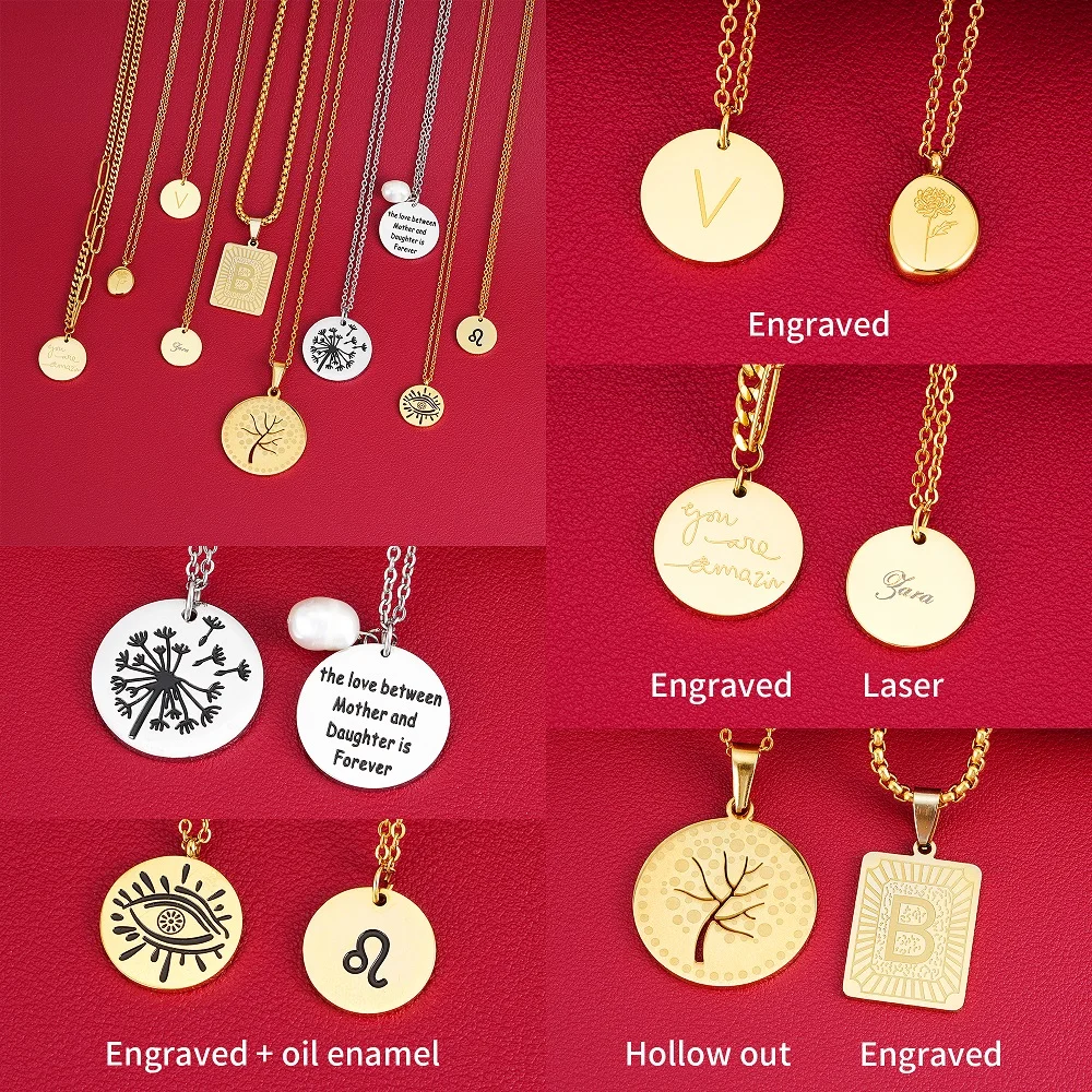 Tarnish Free Fashion Jewelry Flat Snake Chain Stainless Steel Rectangle Engrave Blank Pendant Logo Name Plate Custom Necklace