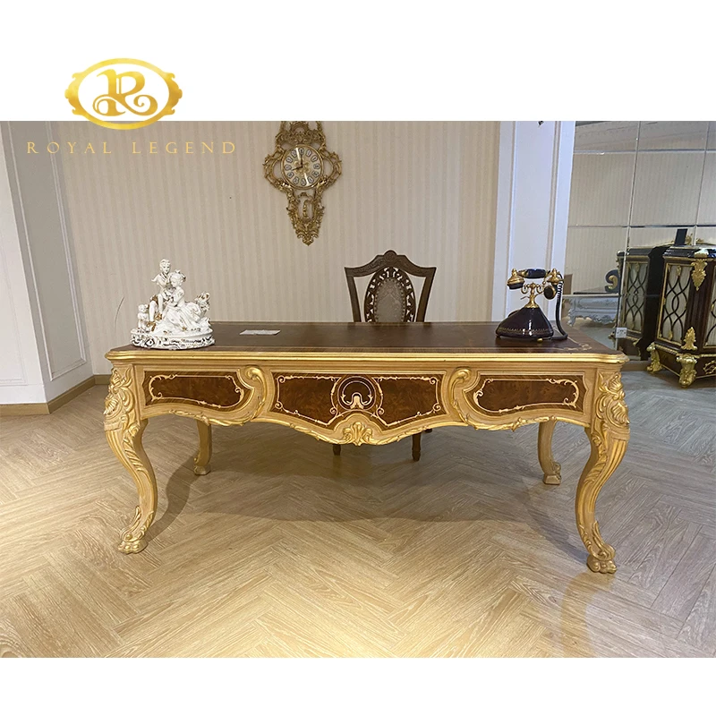 Luxury French Baroque Style Home Office Furniture And Palace Style 