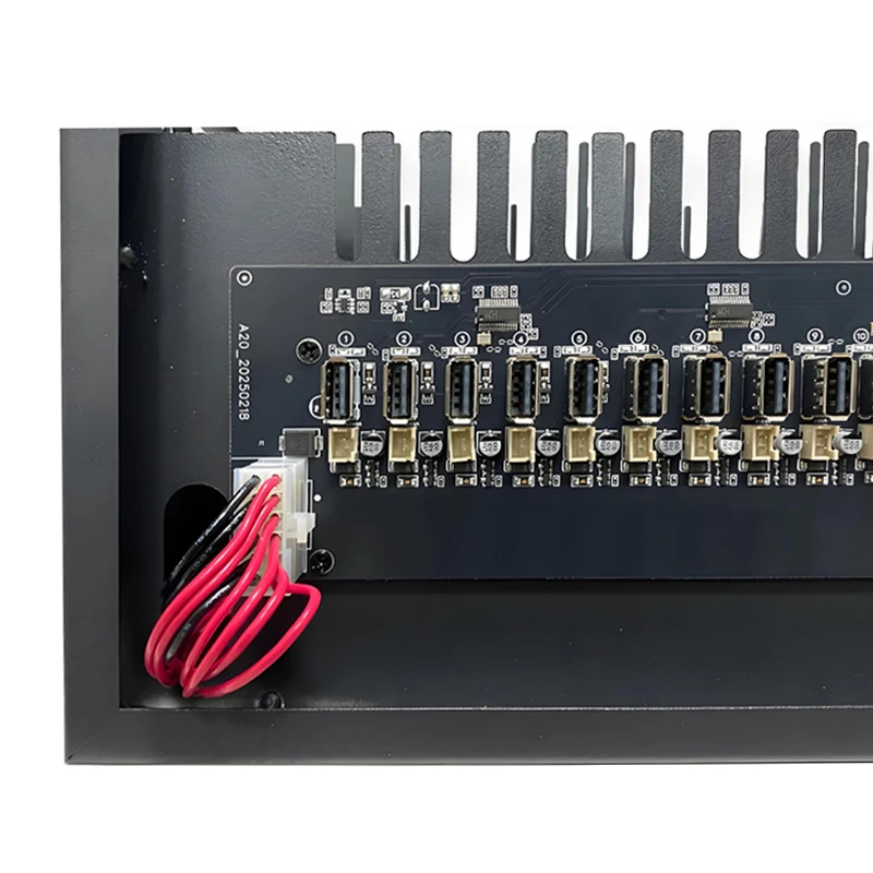 ファームボックス20ポート USBハブ 冷却ファン搭載 本体 120V 20ポートボックスフォンファーム USBハブ スマートフォン管理用