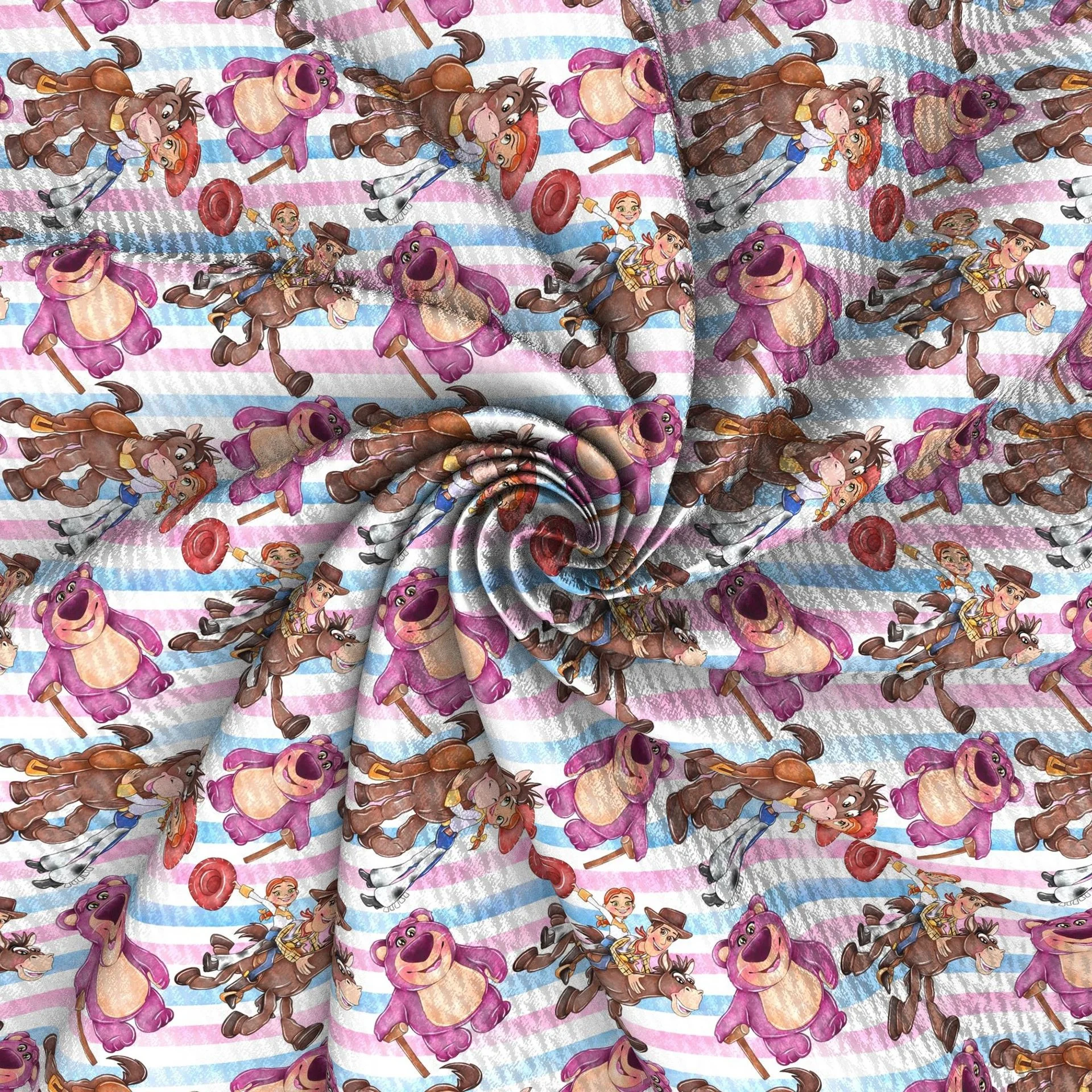 RTS Polyester Spandex Cartoon Character Bullet Fabric by the Yard