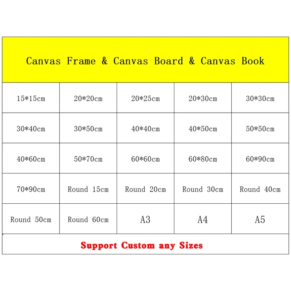 Wholesale Custom 100% Pure Cotton Stretched Canvas Artist Blank Painting Canvas Frame for Acrylic Painting