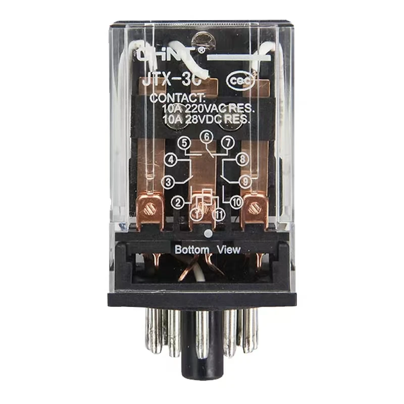 Miniature Electromagnetic Relay 11 Pin Miniature Intermediate Relay 10a ...