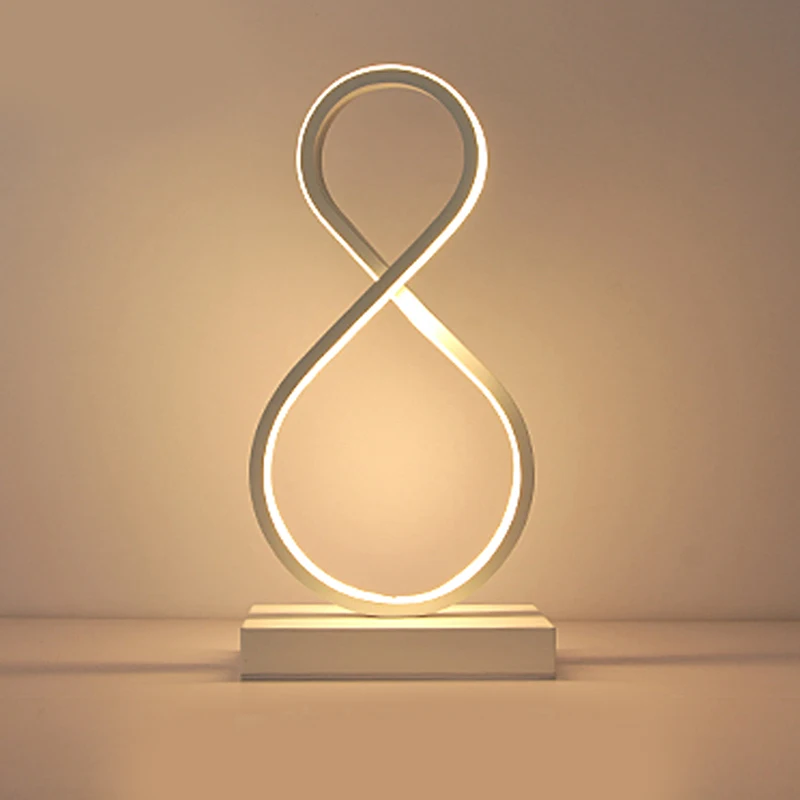 Factory Price Modern Simple Switch Type Spiral Bedside Light LED Reading Lighting Lamp Decorative Table Lamp