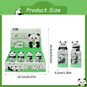 Panda Pattern Cartoon Double Single Rotating Pencil Sharpener Transparent Tape Cap Four-color love Elementary School Students