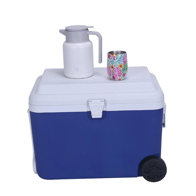AS5000 50L Customized Big Size Insulated Plastic Tuna Ice Cooler Foam Box Styrofoam With Wheel