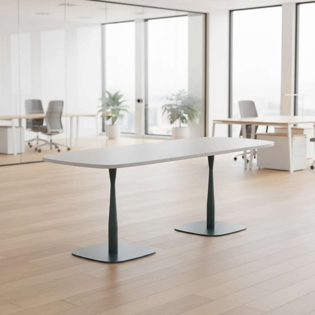 Functional Foldable Conference Table Wood Leg Base Boardroom Meeting Desk Professionals Modern Office Setup Business Furniture 5