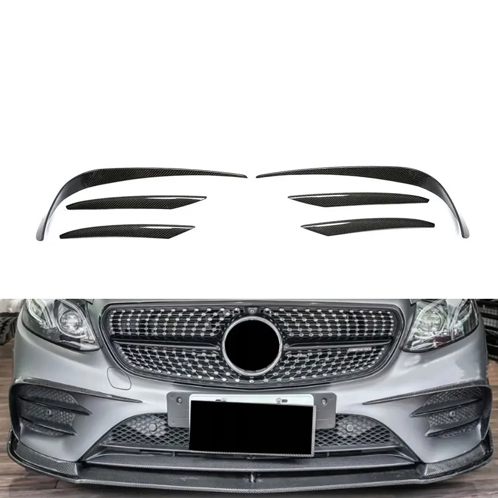 Carbon Fiber Front Bumper Canards Splitter Spoiler For Mercedes E-class ...