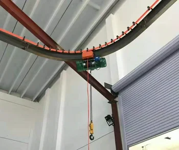 Curved Monorail Crane With Cd1 Electric Hoist Powered By Conductor Bar ...