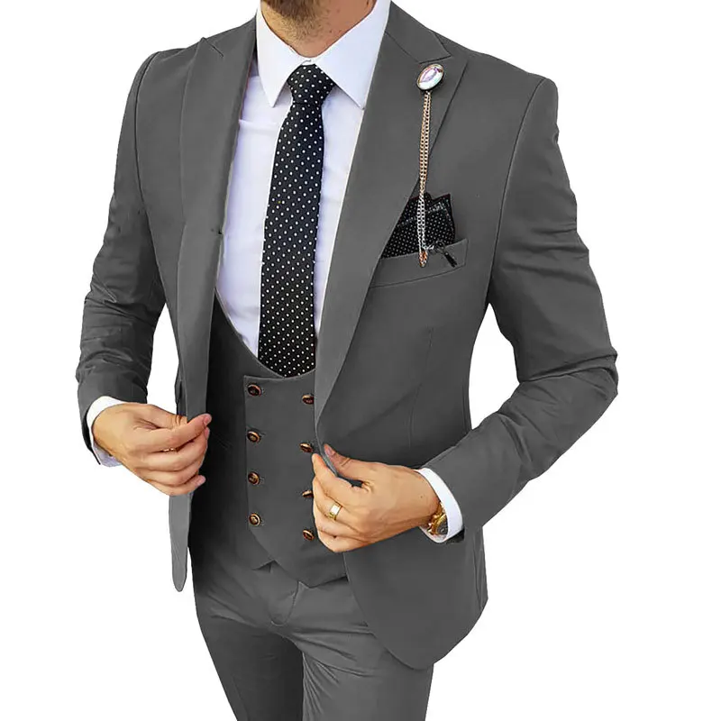 The New 2023 Suit Men's Suit Three-piece Korean Version Slim-fit ...