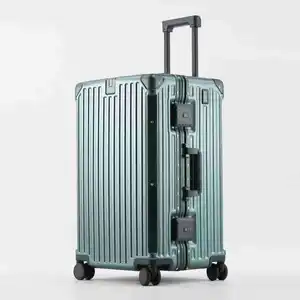 New Design Large Capacity Trolley Box With Aluminum Frame ABS+PC Luggage With USB Charge & Universal Wheels