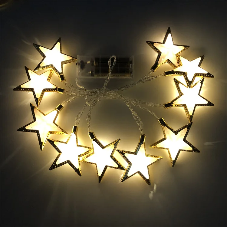 2023 New Arrival LED String Starry Fairy Light With Plastic Moon Shape Ornament Ramadan Eid Diwali Mubarak Islam Muslin Decor