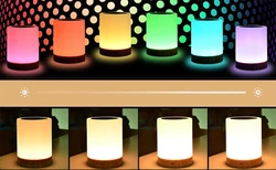 Ночник с перезаряжаемым аккумулятором и сенсорным управлением для детей, светодиодный прикроватный столик с регулируемой яркостью и подсветкой для спальни, цвет rgb