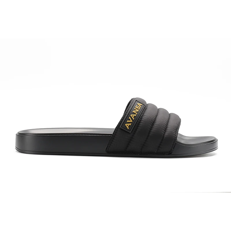 Henghao Non-Slip 3d Slide Slippers Your Own Design Genuine Leather Slide Slippers Letter Printed Slides Slippers Factory Price